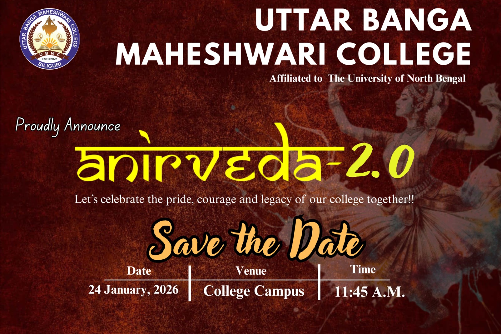Anirveda 2.0 | Uttar Banga Maheshwari College Annual Cultural Fest 2026